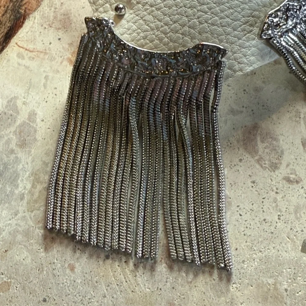 Free People Kiss Kiss Bohemian Ear Cuff Dangle Earrings in Silver - Picture 5 of 5